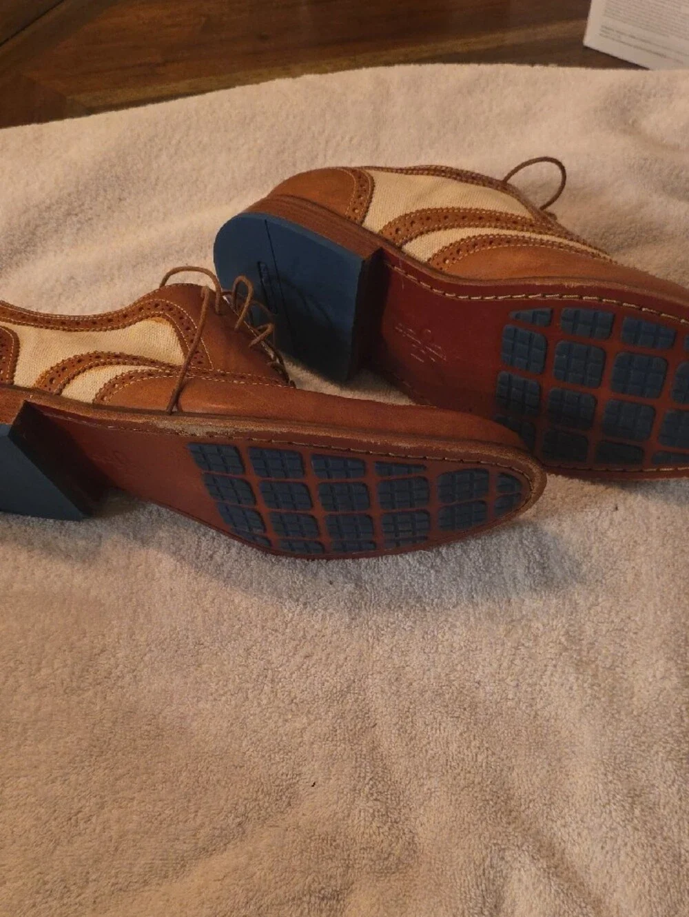 Cole Haan Brown and Beige Wingtip Oxfords